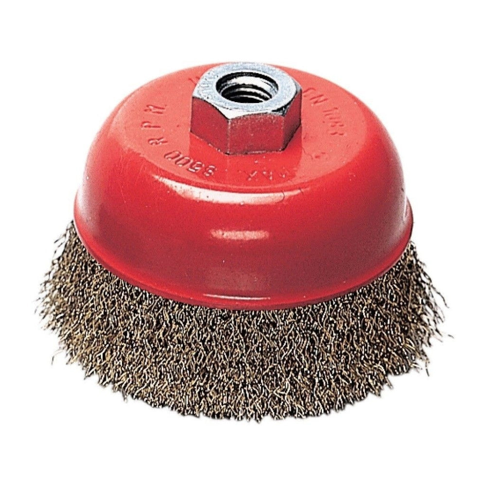 Trade Shop - Spazzola A Tazza Foro 14 Diam 250 Mm Filo Ondulato Ottone Smerigliatrice -