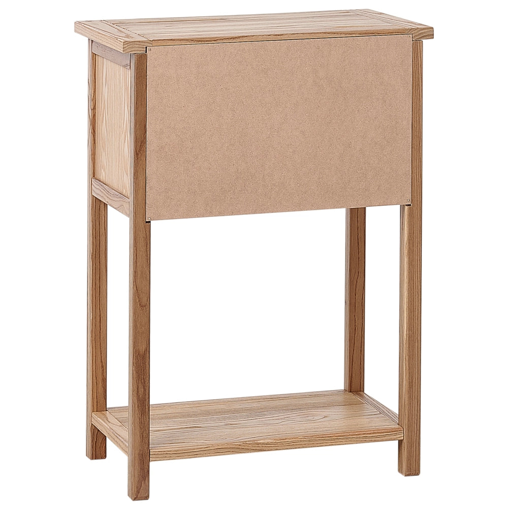 Consolle decorativa con 2 cassetti 74 cm in legno chiaro stile rustico