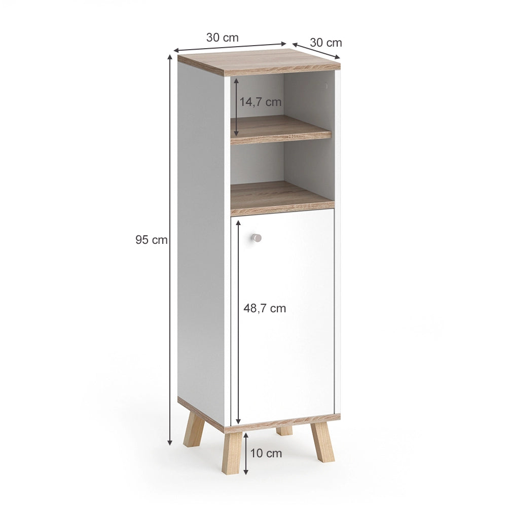 Vicco Mobiletto bagno Bianco 30 x 95 cm