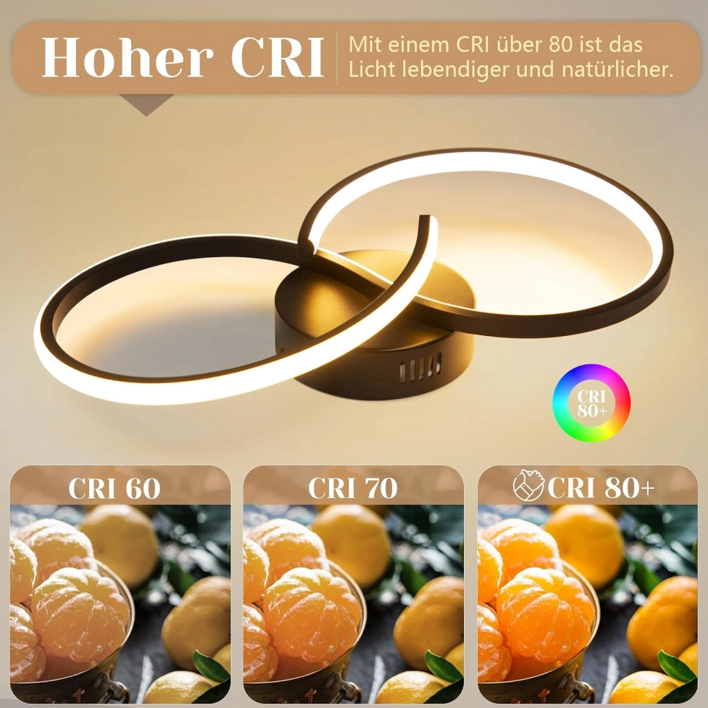 ZMH Lampada da soffitto plafoniera LED moderna nera 12W 3000K per soggiorno corridoio