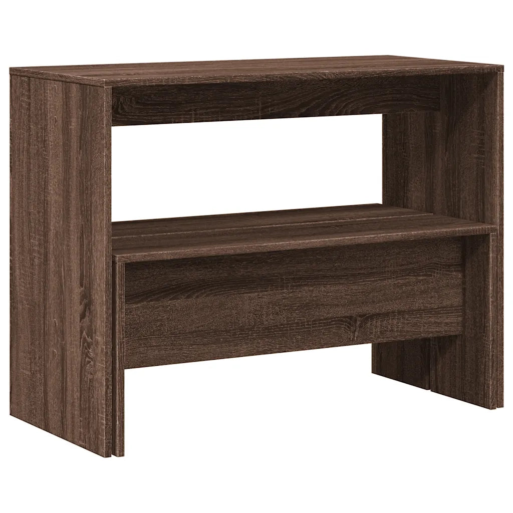 Set Tavolo da Pranzo e Panche 3 pz Rovere Marrone in Truciolato 855537