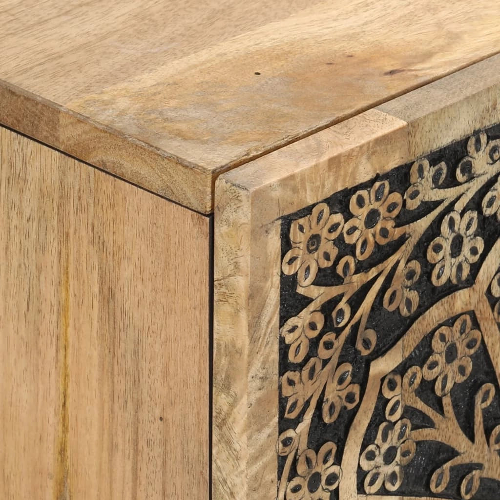 Mobile TV multimediale mensola per TV credenza per TV sala da pranzo soggiorno camera da letto 105 x 33 x 46 cm legno massello di mango marrone 02_0025676