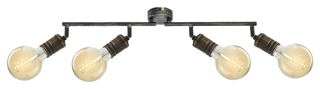 Spot da soffitto industriale oro antico 4xE27 Rabalux Fidel