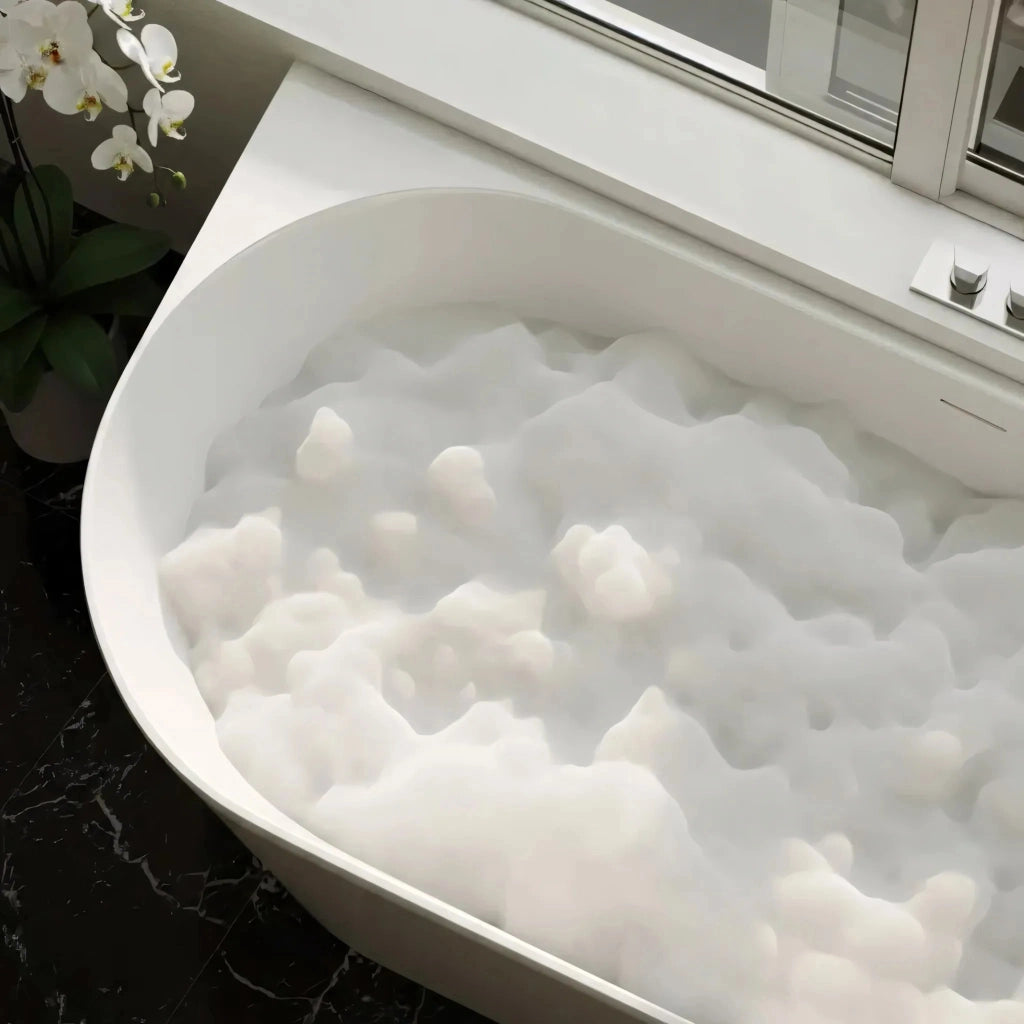 Vasca Da Bagno Angolare In Acrilico Rea Bellanto Slim 150 Right Copritappo nero