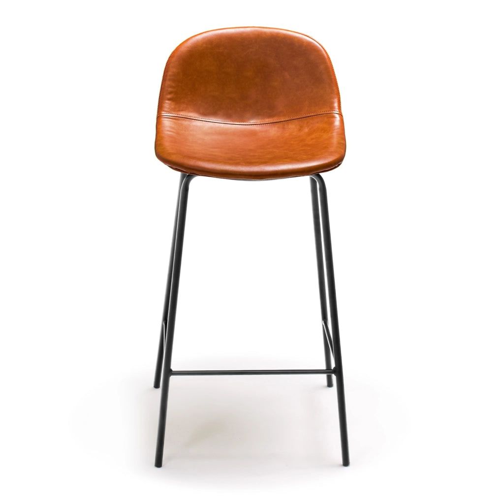 BRISTOL - Coppia di sgabelli di design in leatherette cuoio
