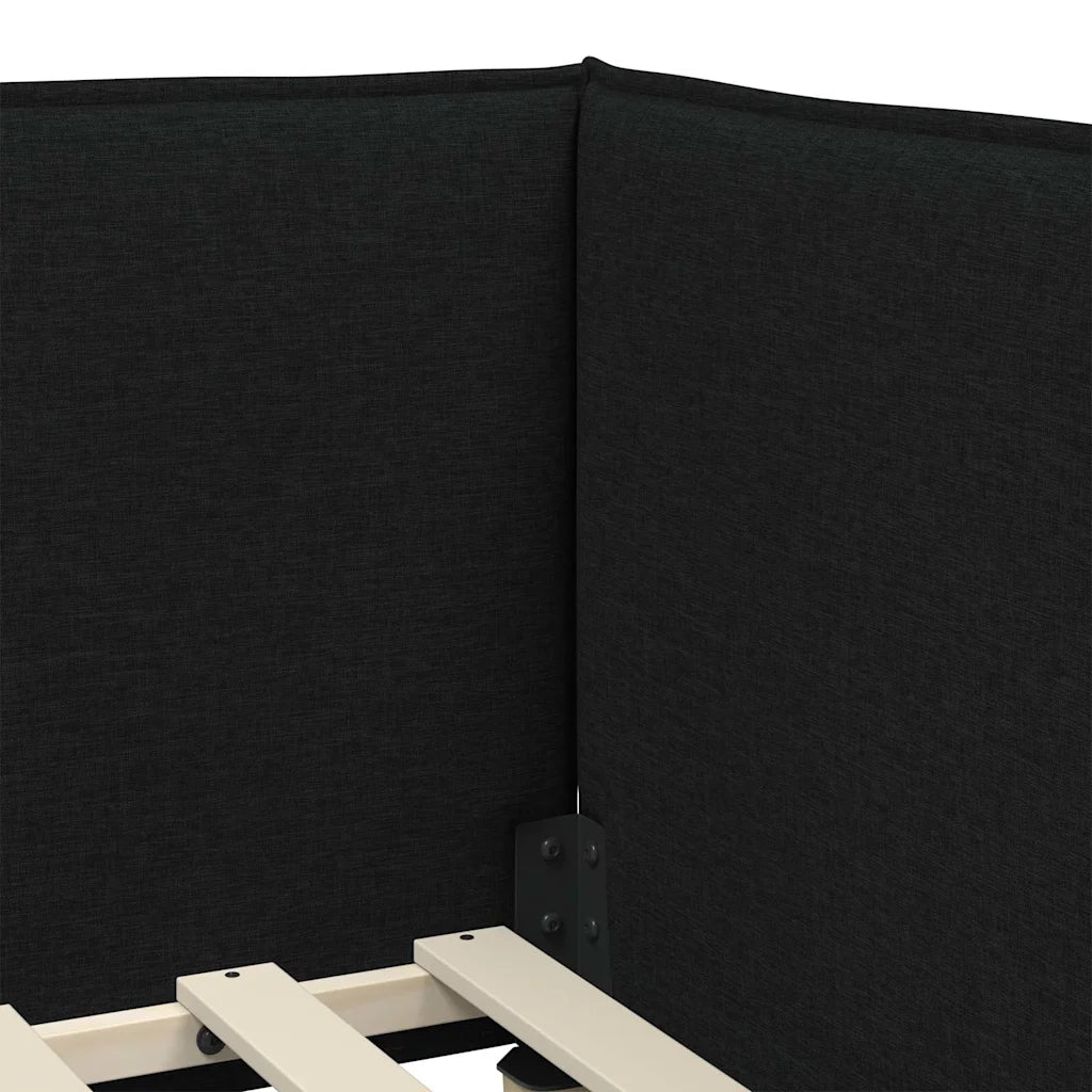 Cornice del letto ad angolo Nero 80 x 200 cm Tessuto