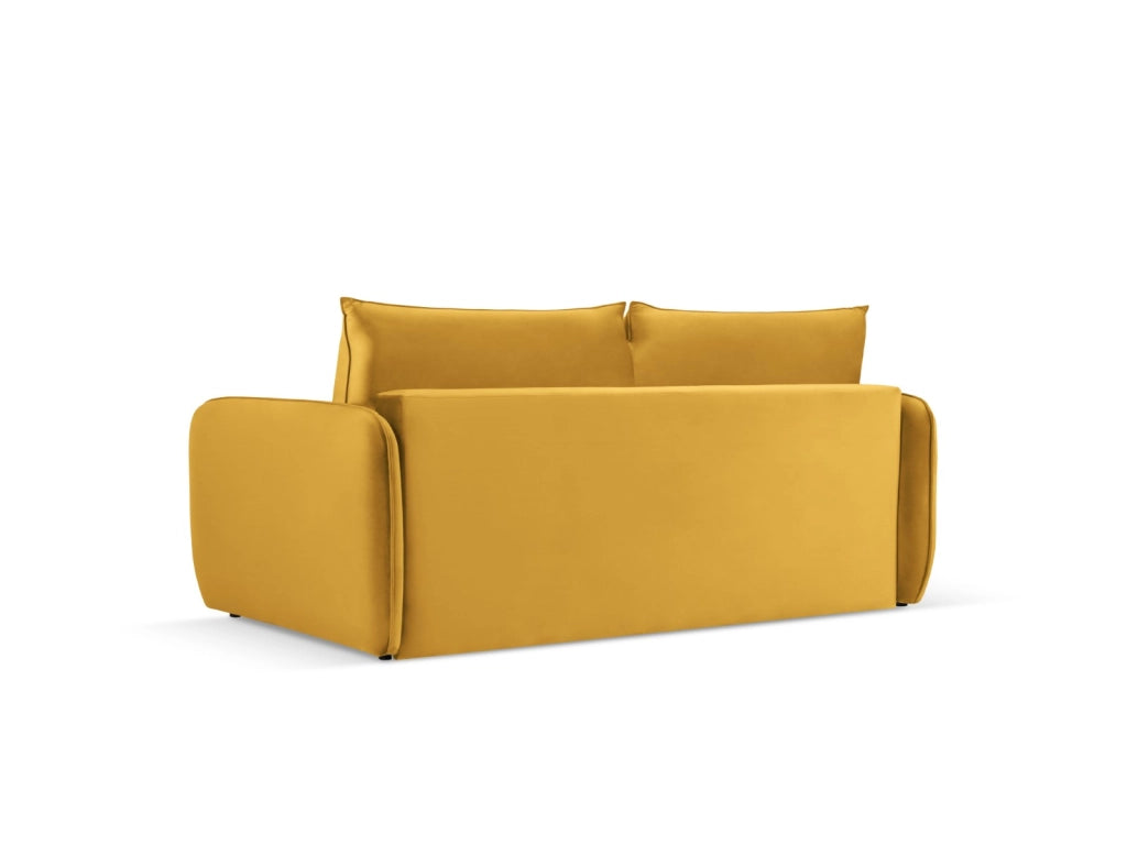 Cosmopolitan Design - Divano convertibile "Vienna" 3 posti in velluto giallo 