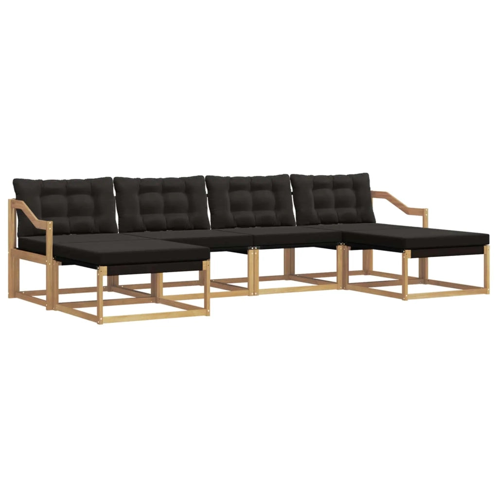 Set di divani da esterno 6 pz Bianco e Nero 3388958