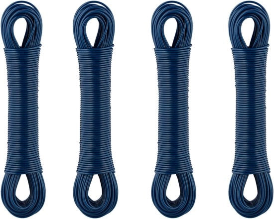Set di asciugamani da stendere a terra da 4 pezzi - ogni 30 m - con nucleo in acciaio - extra resistente - filo per asciugamani - esterno