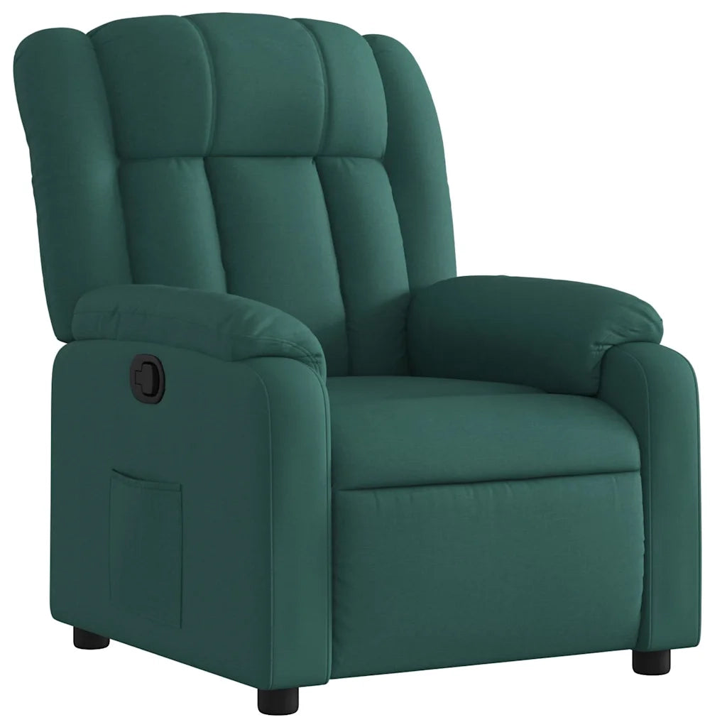 Divano Sedia-Poltrona Reclinabile in Tessuto Verde Scuro 274341