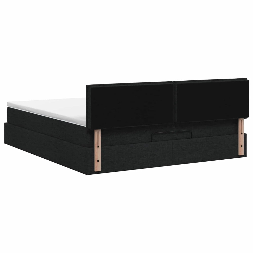 Letto ottomano con materasso Nero 180 x 200 cm Tessuto 3456263