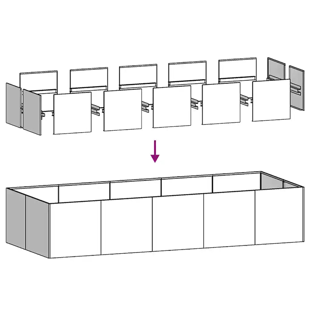Fioriera Antracite 200x80x40 cm in Acciaio 860754
