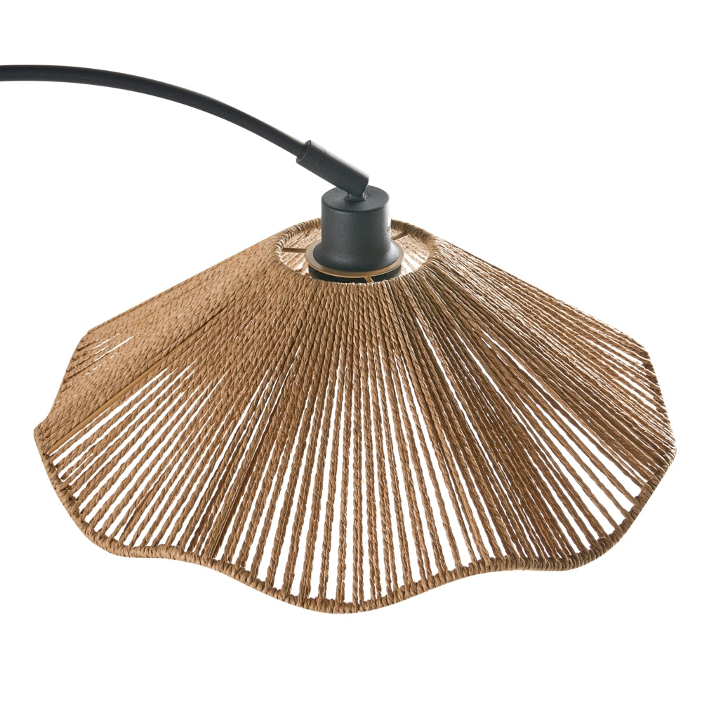 Lampada da terra con paralume in carta fatto a mano e base in metallo Rustic Boho