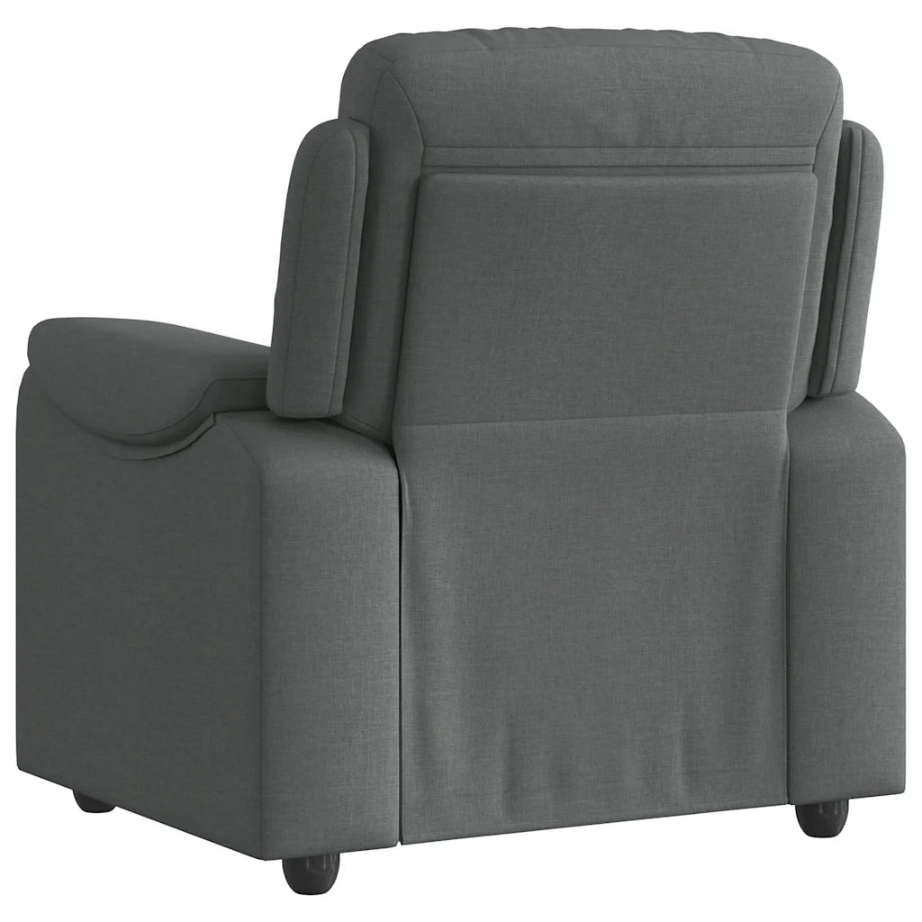 Divano Sedia-Poltrona Reclinabile in Tessuto Grigio Scuro 380564
