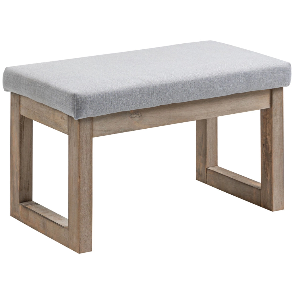 Panca imbottita multifunzione con gambe in legno 68x38x42 cm grigia