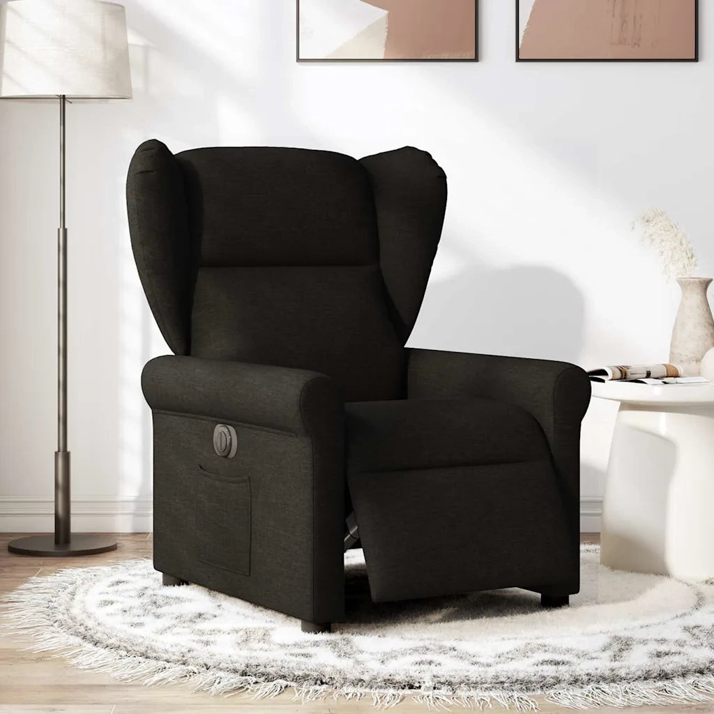 Poltrona | Sedia Relax Elettrica Reclinabile Nera in Tessuto