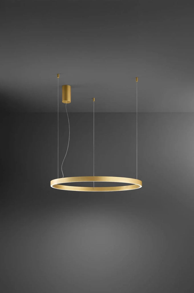 Sospensione in metallo e alluminio  Oro Etere LED 87W 3000K CRI?80 220-240V 50/60Hz 6090Lm biemissione
