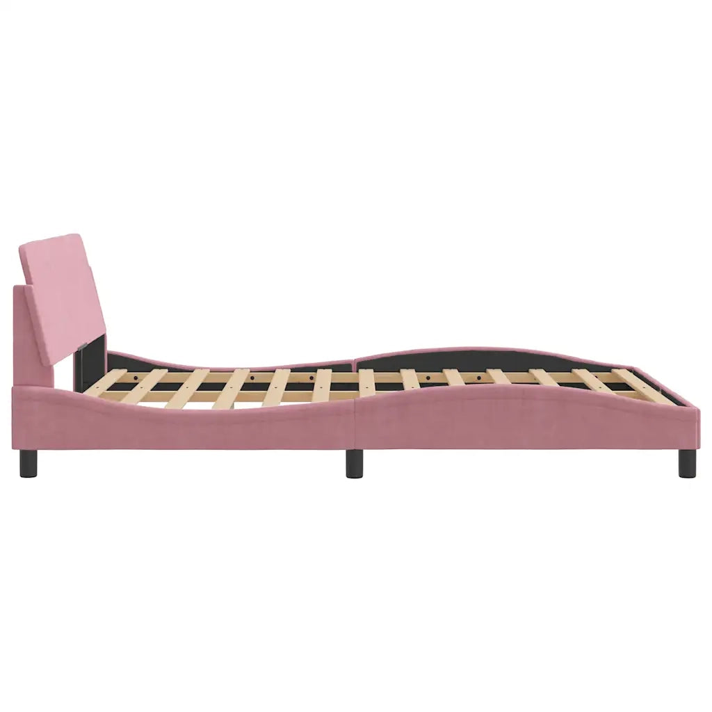 Giroletto con Testiera Dover Rosa 140x200 cm Velluto 373197
