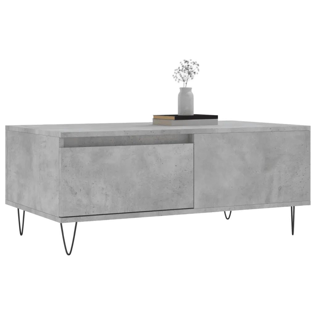 Tavolino Salotto Grigio Cemento 90x50x36,5 cm Legno Multistrato 830808
