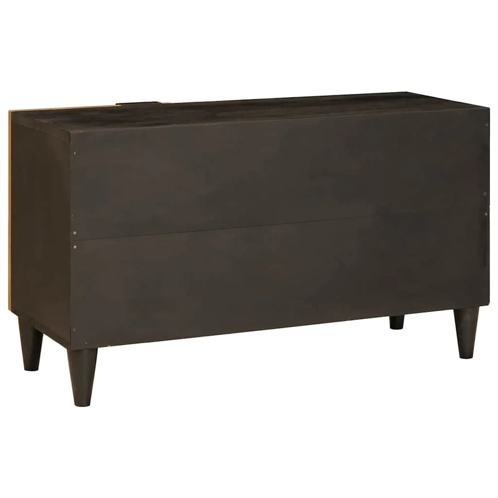 Mobile porta TV funzionale rettangolare 80 x 33 x 46 cm stile moderno chic legno ingegnerizzato nero 02_0057759