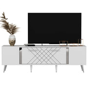 Porta TV in legno "Detas" - 150 x 35 x 48 cm - Argento