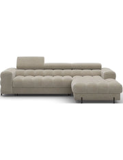 Divano angolare destro convertibile Beige design elegante 285x99x181cm FILTRO