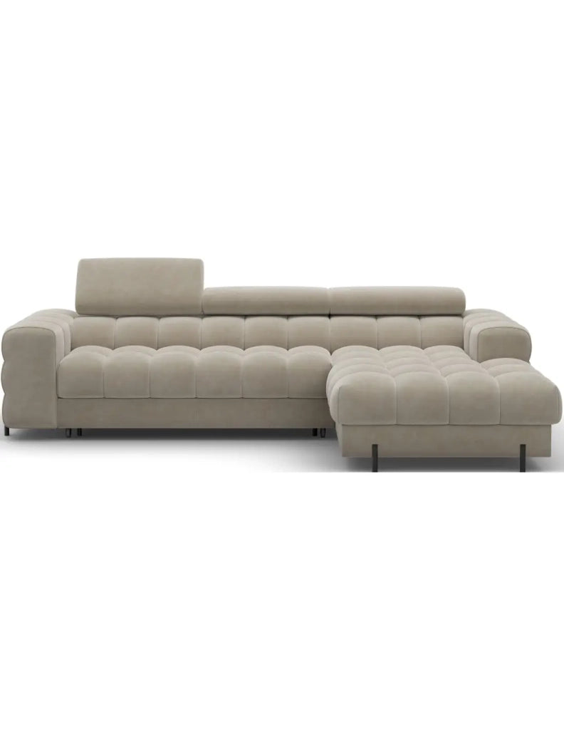 Divano angolare destro convertibile Beige design elegante 285x99x181cm FILTRO