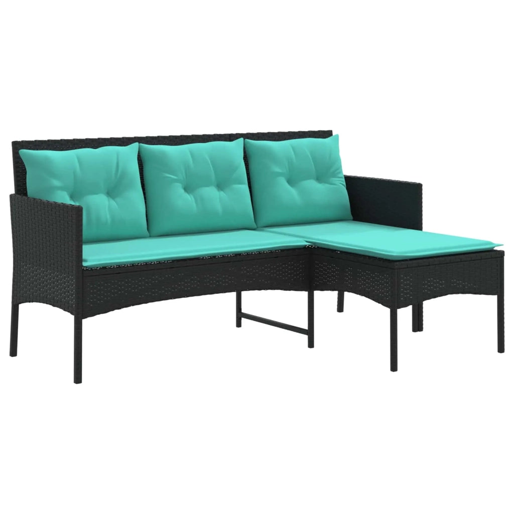 Set Divano da Giardino con cuscino 2 pz | Set Salotto da Giardino polyrattan