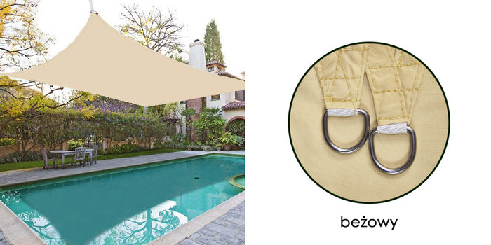 AIO FACTORY 3x5 m Vela Ombreggiante Impermeabile Beige - Vela Parasole da Giardino