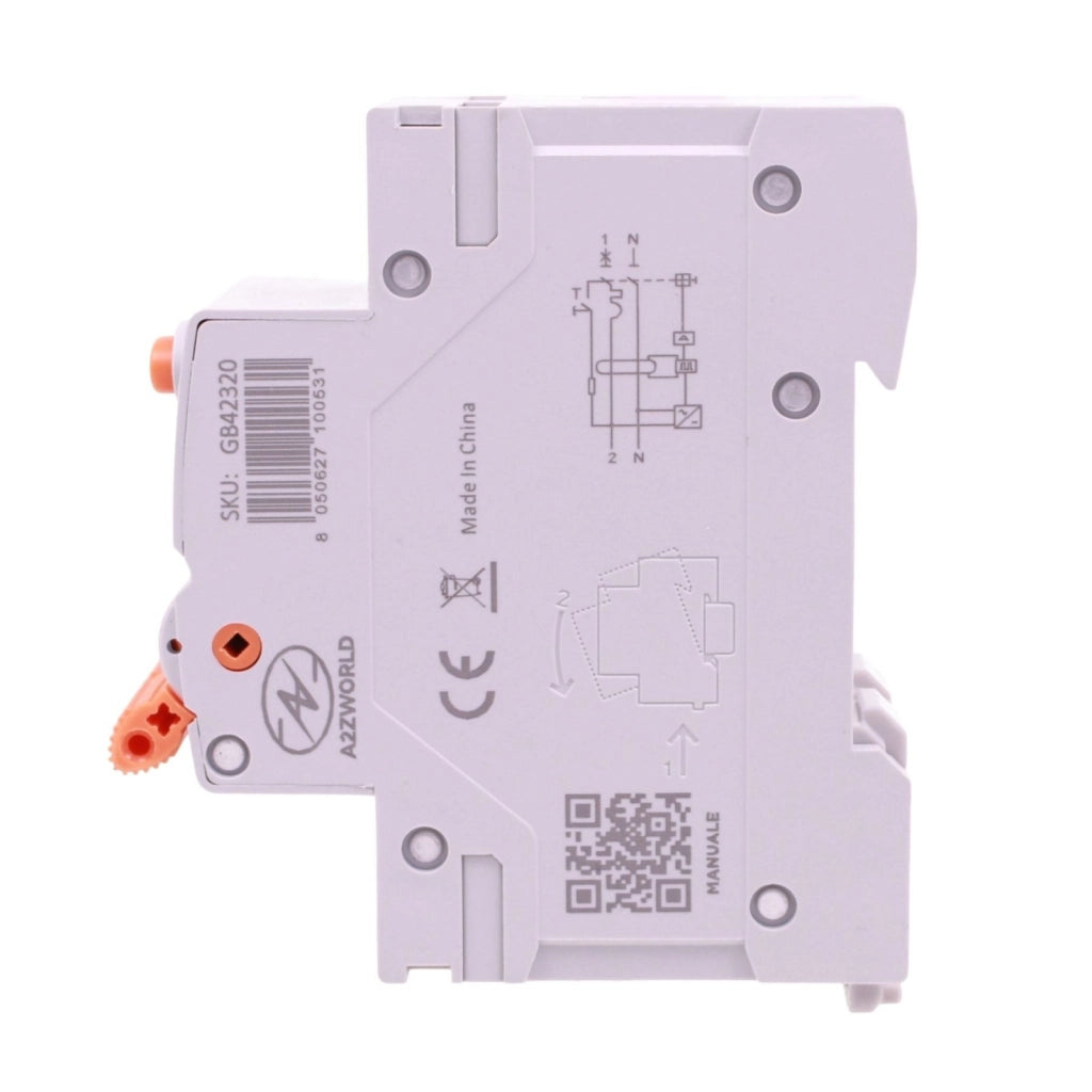 RCBO Interruttore Magnetotermico Differenziale Tipo B Curva C 1P+N 2M 6000A 30mA AC 230V IP20 Disponibili 16A 20A 25A 32A 40A (C20A)