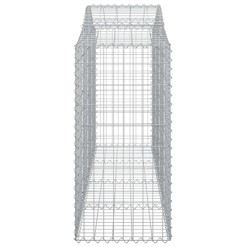 Cestini gabbioni recinzione a gabbia muro di contenimento ad arco 1 set da 2 200 x 50 x 120/140 cm ferro zincato argento 02_0040529