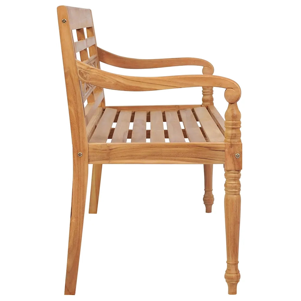 Panca Batavia con Cuscino Antracite 120 cm in Massello di Teak 3062154