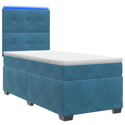 Letto box spring con materasso Blu 100 x 200 cm Velluto 3455052