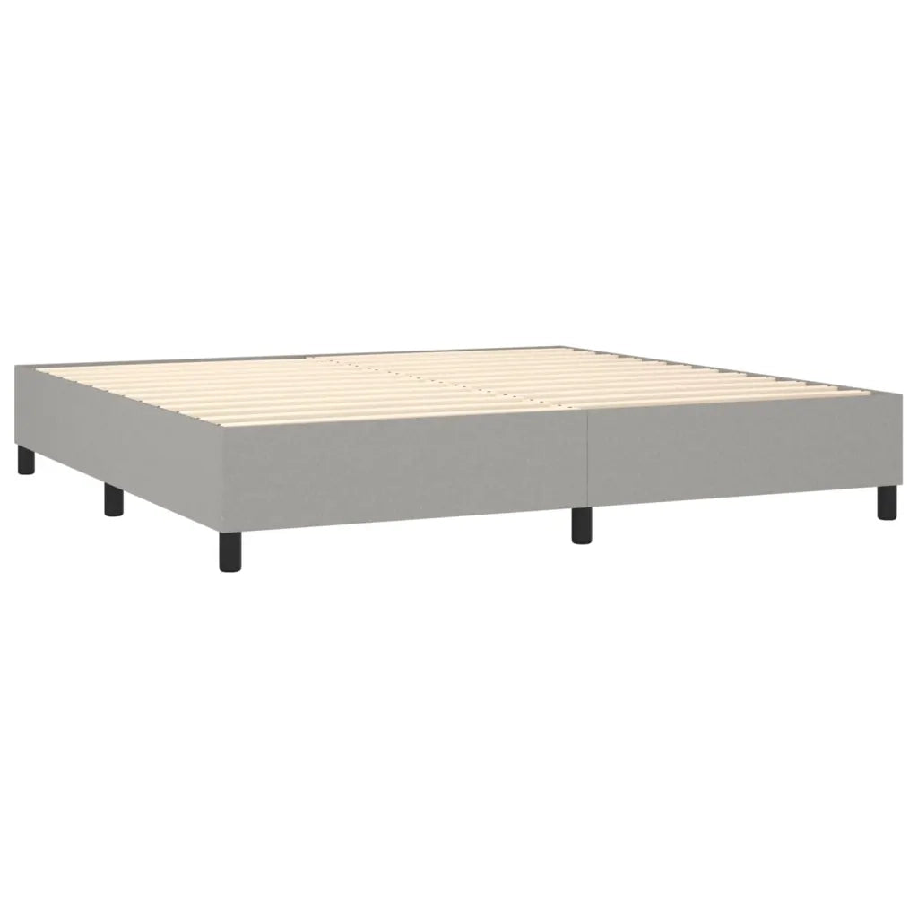 Letto a Molle Materasso e LED Grigio Chiaro 200x200 cm Tessuto cod mxl 63381