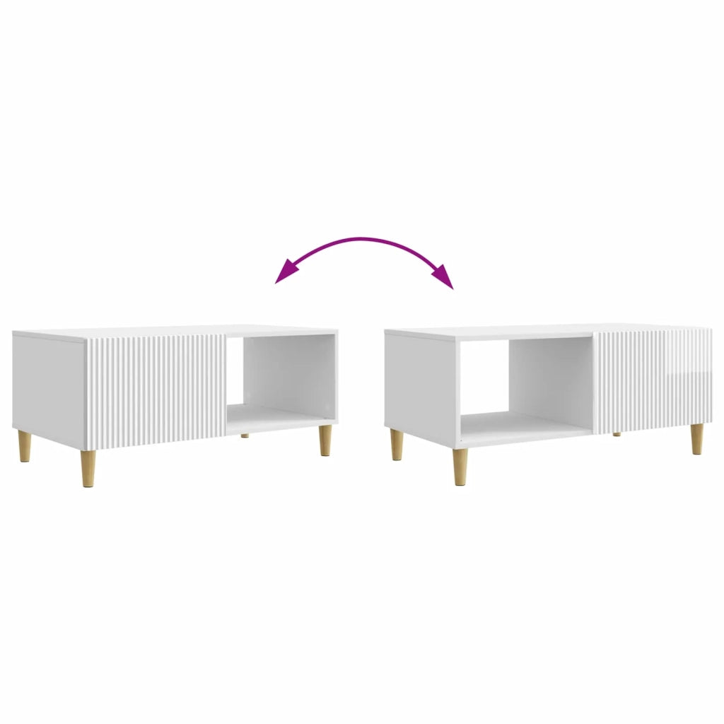 Tavolino da salotto Bianco Lucido 90 x 50 x 40 cm 894729