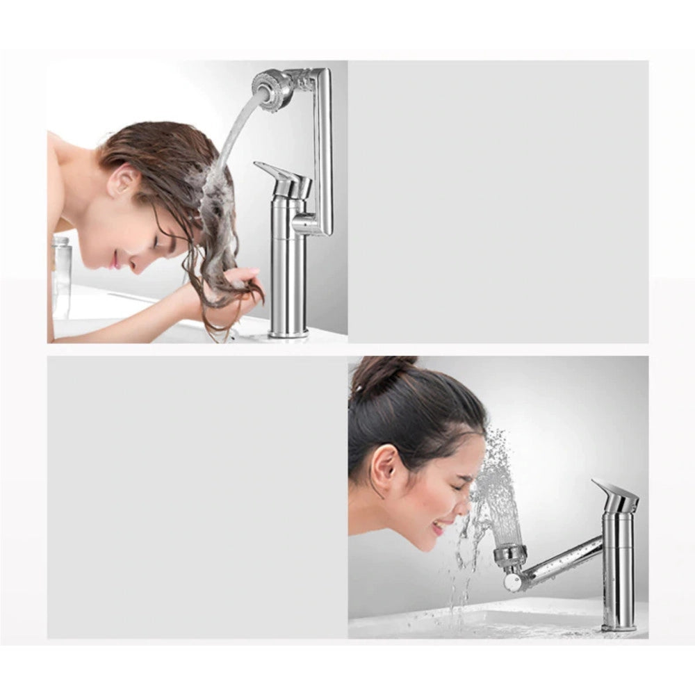 Trade Shop - Rubinetto Miscelatore Per Lavabo Lavandino Girevole 360° Con Doppio Areatore -