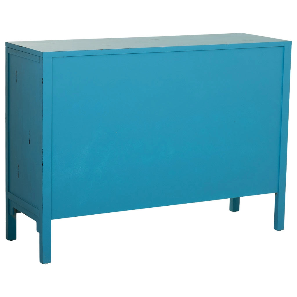 Credenza in legno blu 120x40x86,5h
