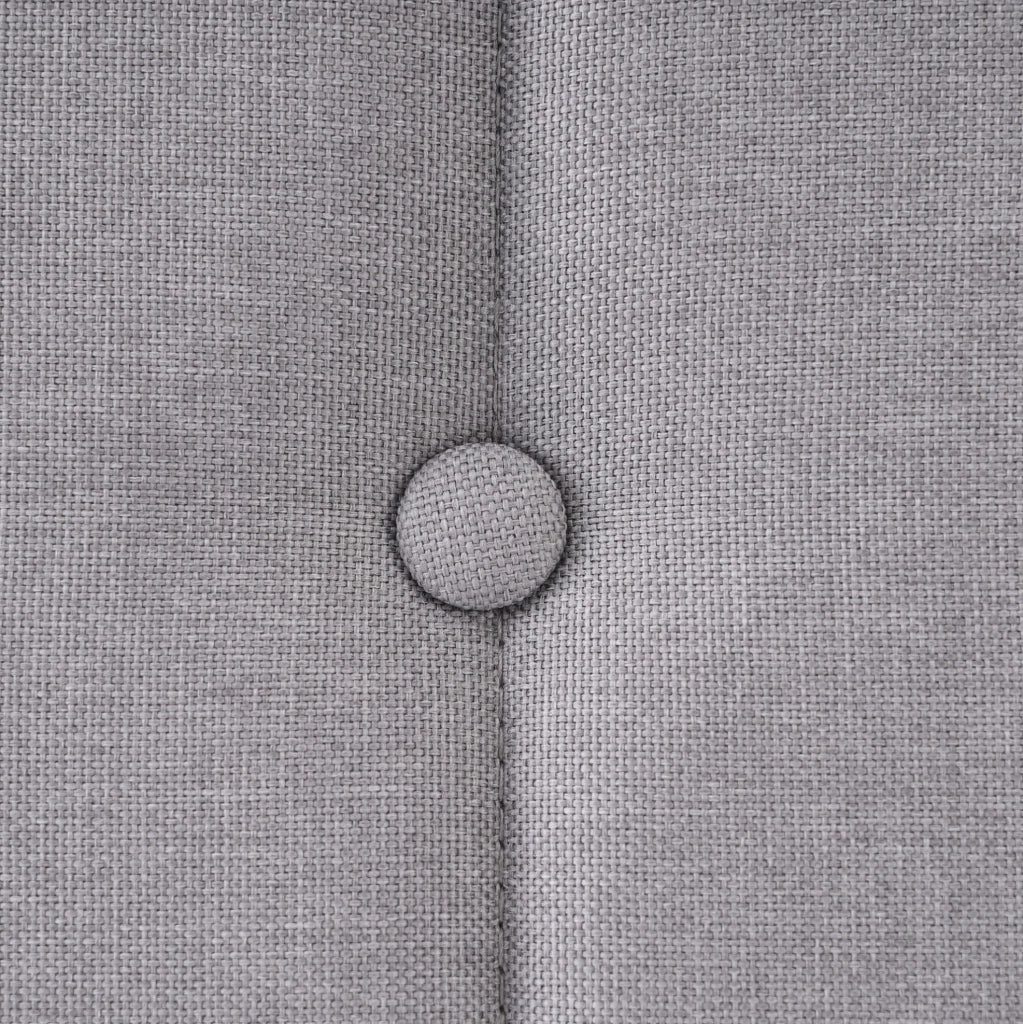 Letto imbottito 90x200 cm in tessuto effetto lino grigio con USB e Type-C