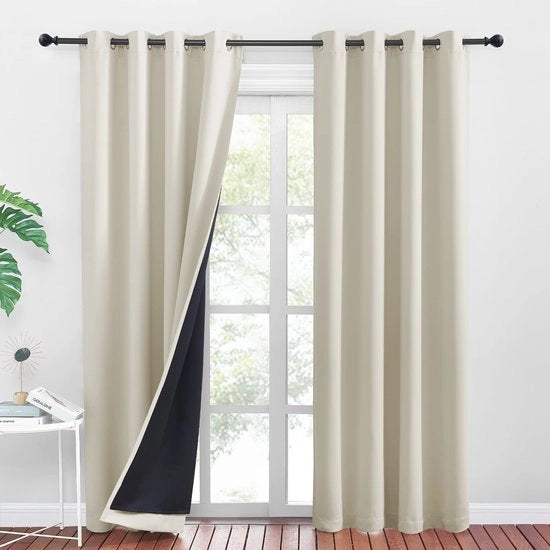Tendaggi di oscuramento 100% oscuranti - Doppie tende - Isolamento termico - 2 pezzi - 140x220cm - Tendaggi in poliestere leggero
