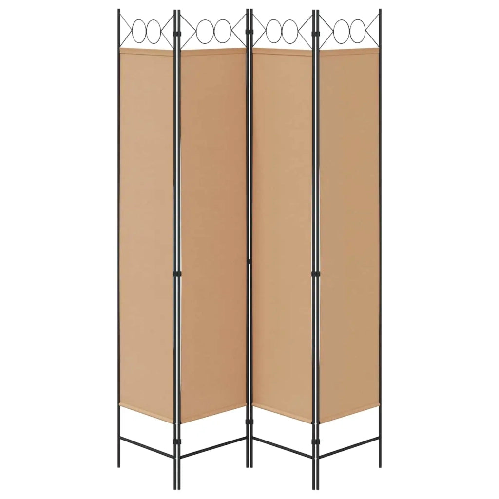 Paravento a 4 Pannelli Beige 160 x 200 cm Tessuto 42039200