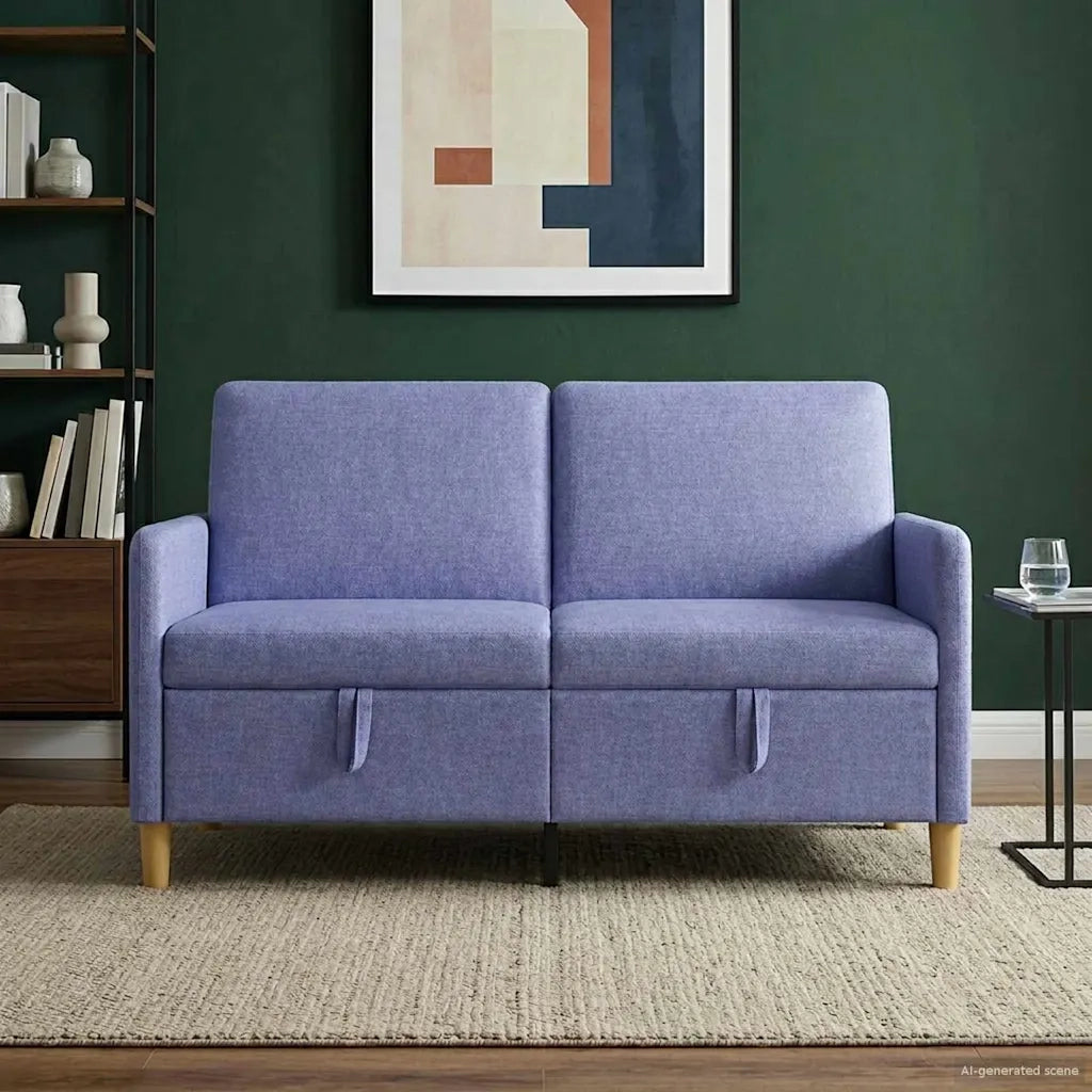 Divano con Storage Blu jeans 152 x 78 x 87 cm Poliestere 42036932