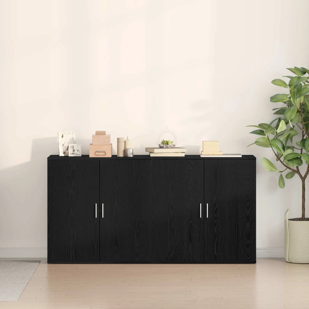 Credenza 2 pcs Rovere Nero 79 x 38 x 80 cm Legno multistrato 3334310