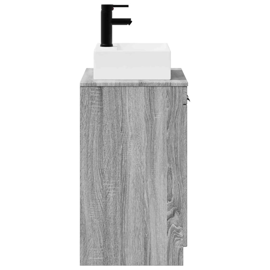 Set di mobili per il bagno Sonoma grigio Legno ingegnerizzato 3404246