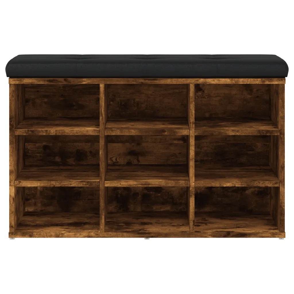 Panca Porta Scarpe Rovere Fumo 82x32x50 cm Legno Multistrato