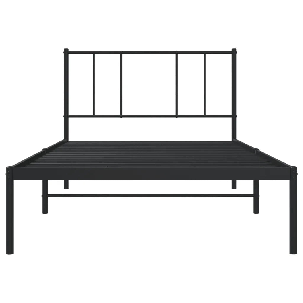 Giroletto con Testiera Metallo Nero 100x200 cm
