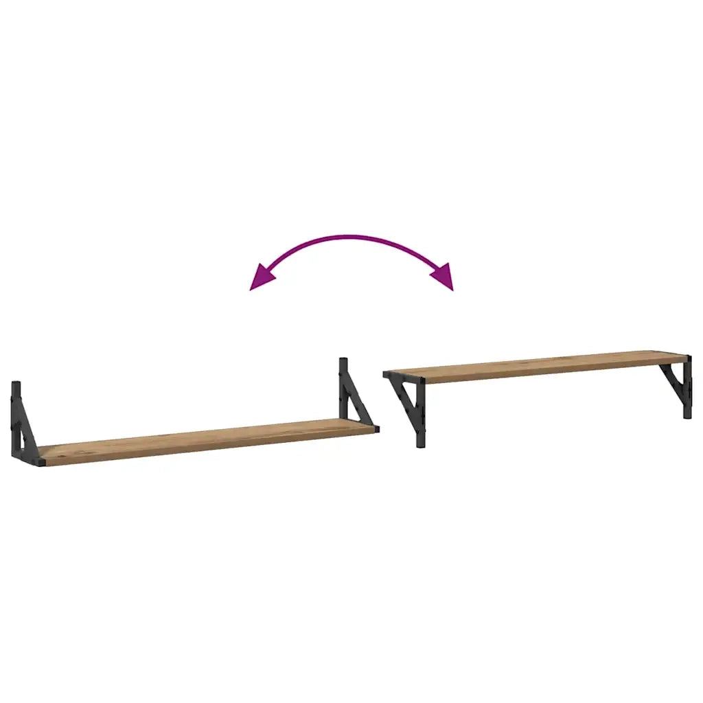 Scaffali da parete 2 pcs Rovere artigianale 80 x 15 x 15,5 cm 882854