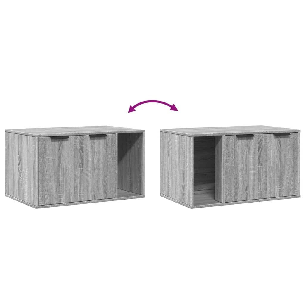Mobiletto per lettiera per gatti in legno ingegnerizzato Sonoma grigio 02_0043337