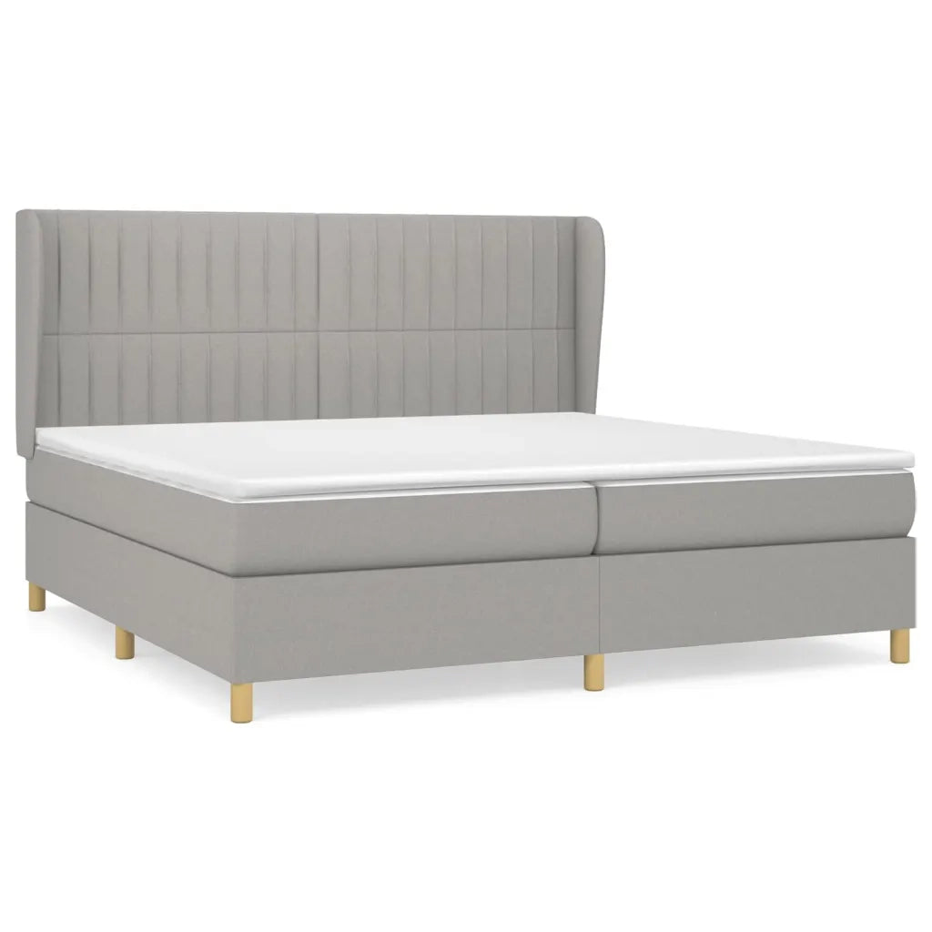 Giroletto a Molle con Materasso Grigio Chiaro 200x200cm Tessuto 3128709