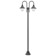 Lampione da Giardino E27 220 cm in Alluminio 2 Lampade Bronzocod mxl 70922