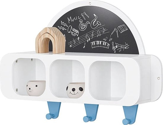 Cassettiera per bambini con tavolo creativo - Sedia per bambini - Pannellamento per muro - Supporto per appendiabiti - Angoli sicuri arrotondati - Montaggio semplice - 60 cm x 36 cm x 20 cm